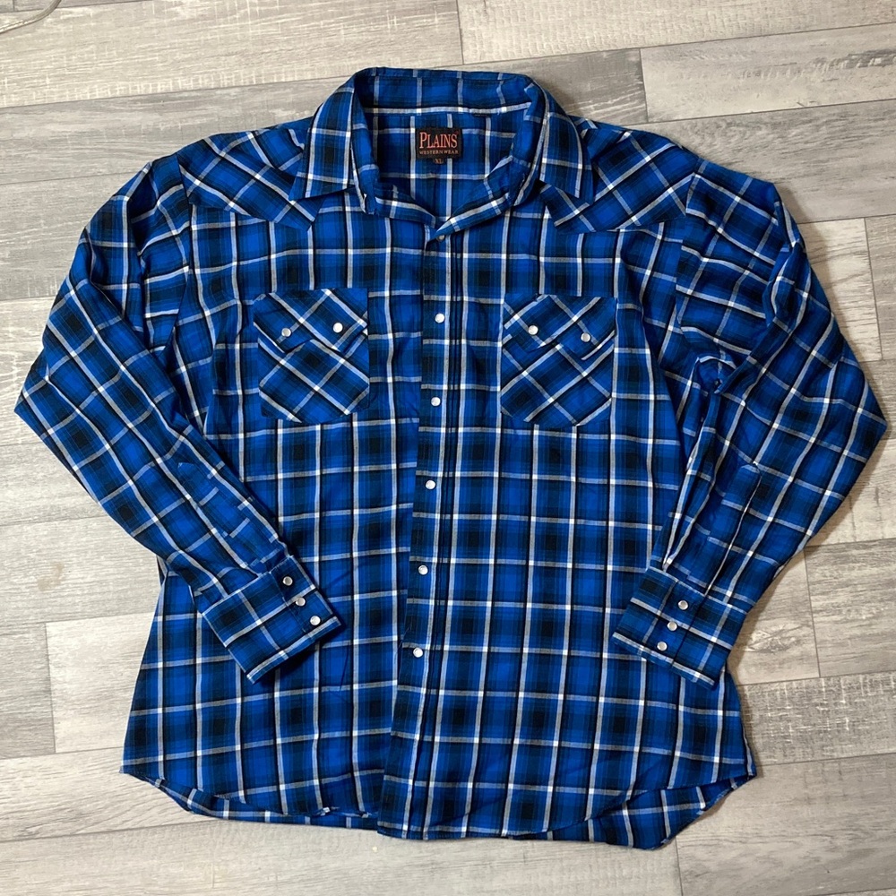 Men's Blue Plaid Shirt